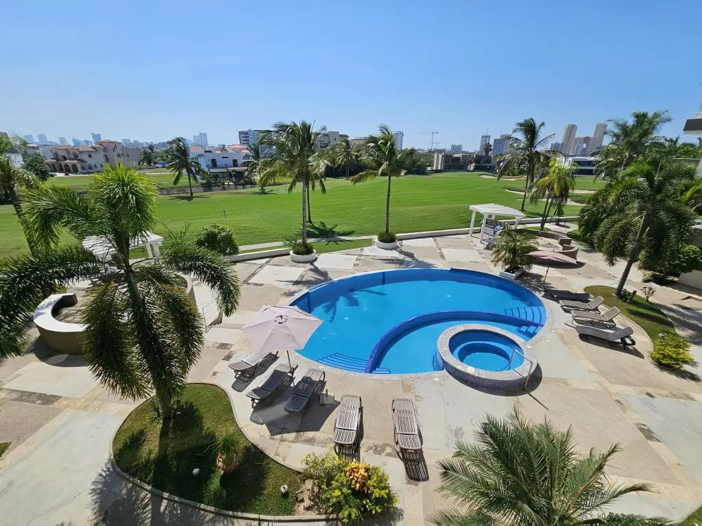 Pool and golf course views at Santa Barbara.