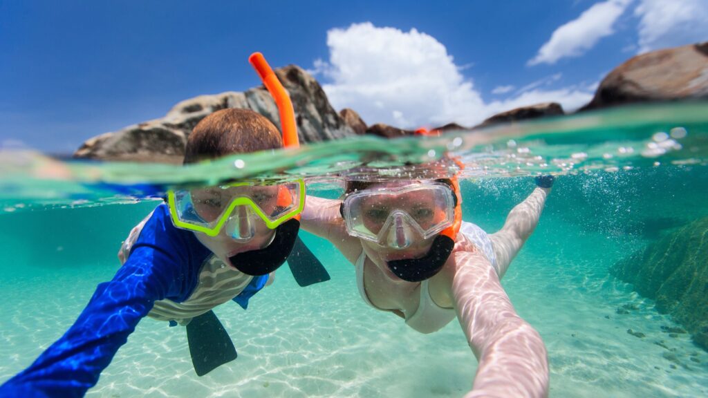 People snorkeling in Mazatlan.